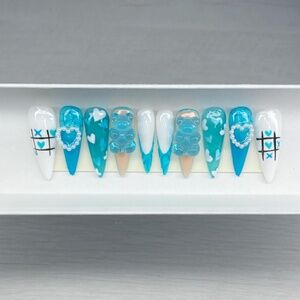 Blue Sheer Acrylic Press On